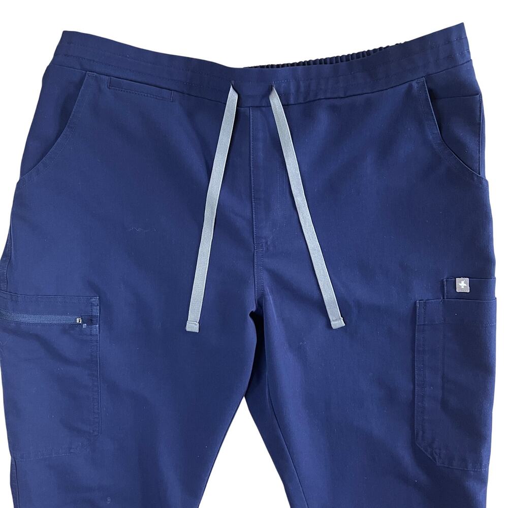 FIGS Yola Scrub Pants Navy Blue Jogger Drawstring Medical Size M - Picture 3 of 13